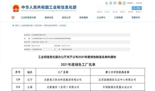 绿色发展 北新建材石膏板厂和防水材料厂入选2021年度国家级绿色工厂名单